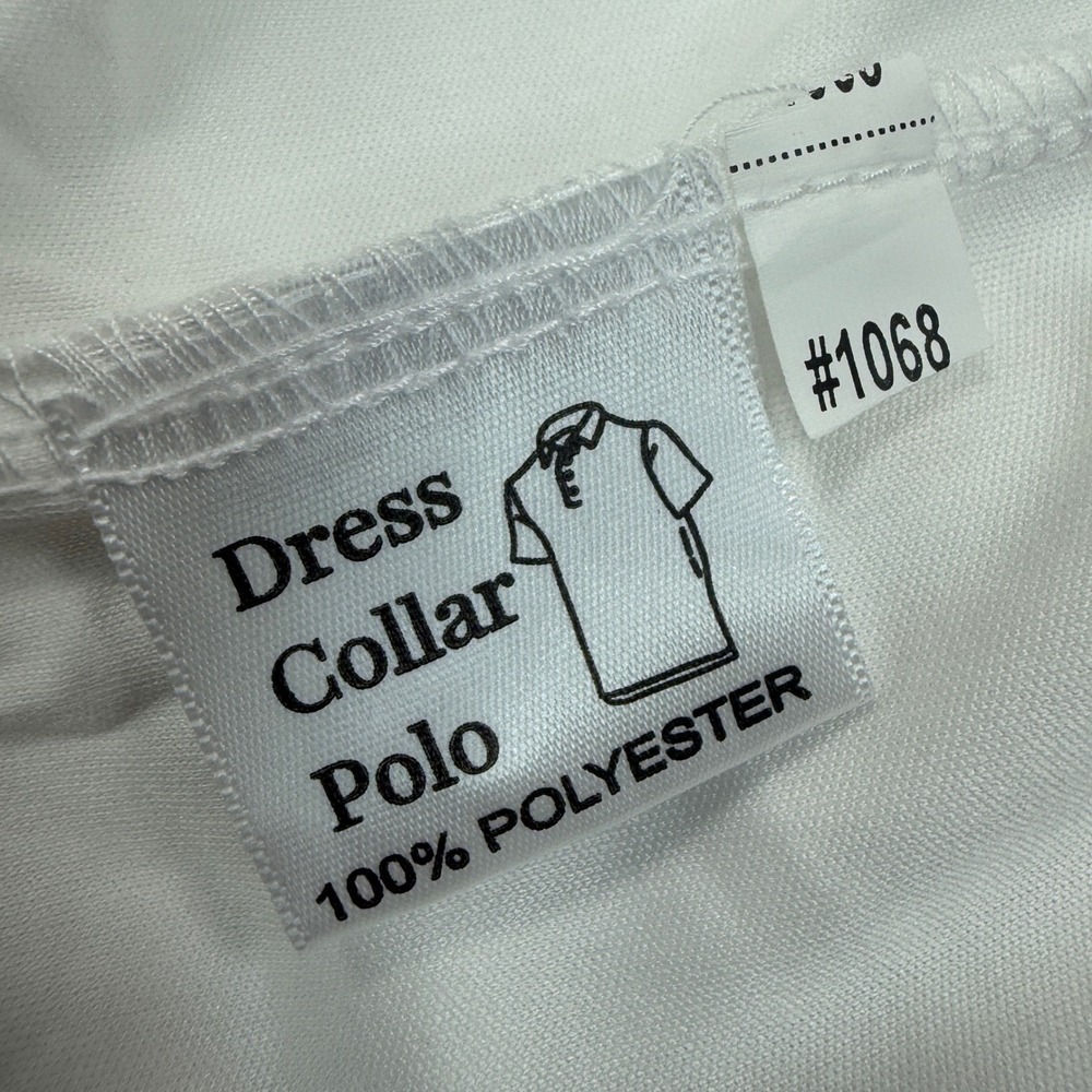 Collars & Co Men Size Large Polo Shirt White Oxford Dress Collar Performance NWT - Picture 8 of 10